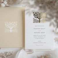 Elegante Beige Ivory Tree Liebe Hochzeit