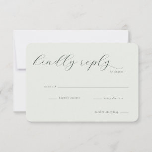 Elegante Beige-Kalligrafie RSVP Karte