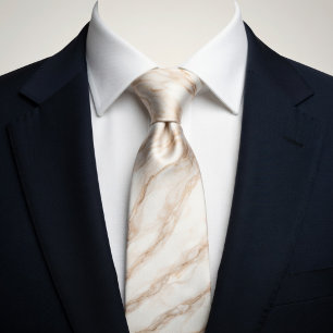 Elegante Beige Marmor Krawatte Luxuriöser Neutra