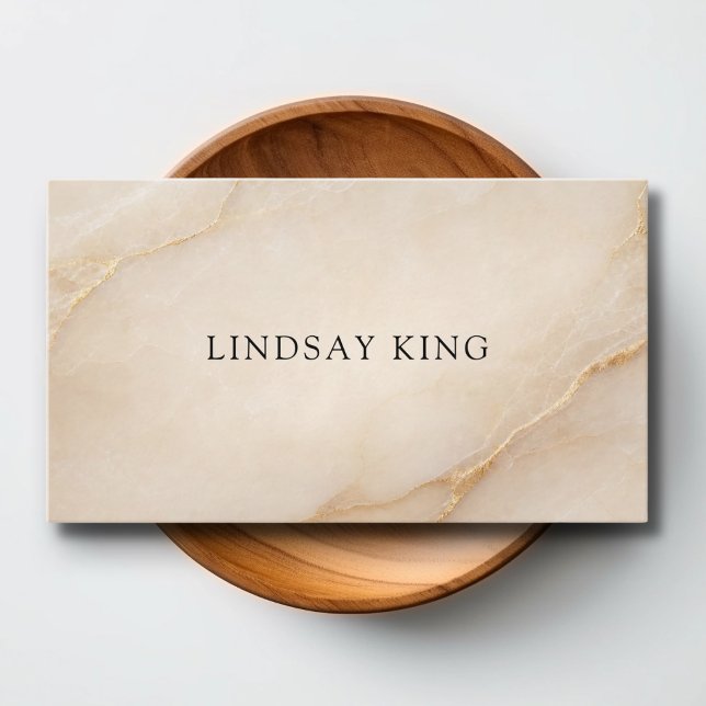 Elegante Beige-Marmor-QR-Code-Visitenkarte Terminkarte (Elegant Beige Marble QR Code Business Card)