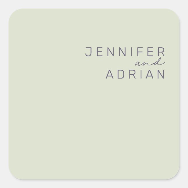 Elegante Beige Minimal Moderne Umschlag Aufkleber (Vorderseite)