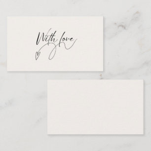 Elegante Beige Minimalistisch mit Liebe Script Mitteilungskarte