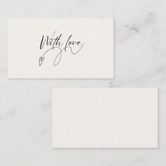 Elegante Beige Minimalistisch mit Liebe Script Mitteilungskarte