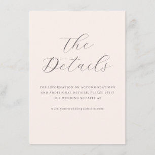 Elegante Beige Minimalistische Hochzeits-Webseite- Begleitkarte