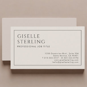 Elegante Beige Minimalistische Professionelle Visitenkarte