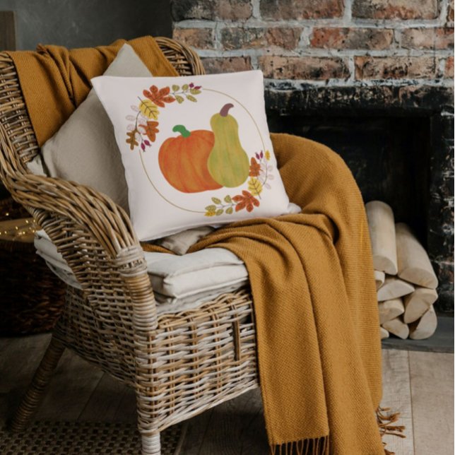 Elegante Beige Orange Herbst Saisonpumpen Kissen (Von Creator hochgeladen)