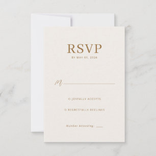 Elegante Beige RSVP-Karte RSVP Karte