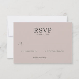 Elegante Beige-RSVP-Karte RSVP Karte