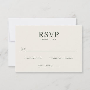 Elegante Beige-RSVP-Karte RSVP Karte