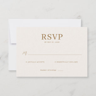 Elegante beige RSVP-Karte RSVP Karte