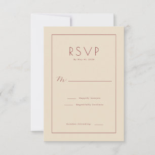 Elegante Beige RSVP-Karte RSVP Karte