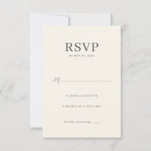 Elegante Beige-RSVP-Karte RSVP Karte