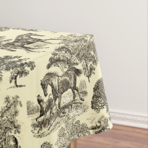 Elegante Beige Rustikale Pferde Tischdecke