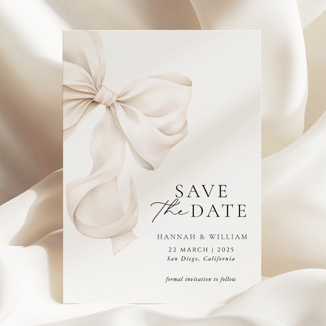 Elegante Beige Save the Date Card (Von Creator hochgeladen)