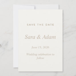Elegante beige Save-the-Date-Hochzeit Save The Date