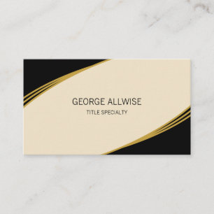 Elegante Beige, Schwarz & Golden Visitenkarte