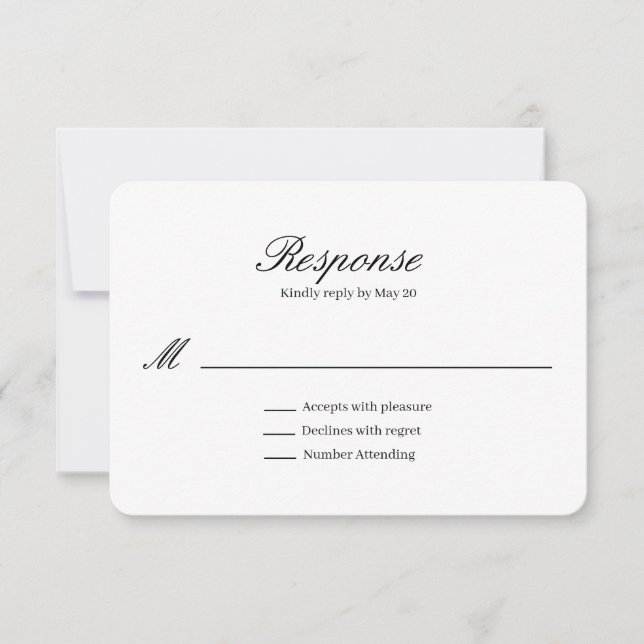 Elegante Beige UAWG Response Card RSVP Karte (Vorderseite)
