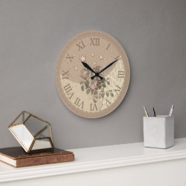 Elegante beige Uhr Uhr mit blumengeschmückter Touc