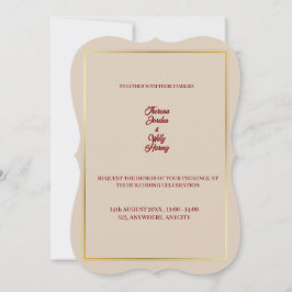 Elegante Beige- und Burgunder-Blumenhochzeitseinla Einladung