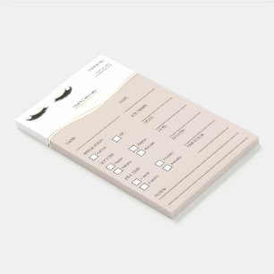 Elegante beige und goldene Lash-Kunden-Post-it®-No Post-it Klebezettel
