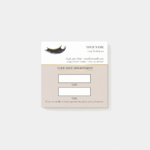 Elegante beige und goldene Wimpernbehandlung Post-it Klebezettel