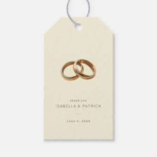Elegante beige verflochtene Ringe Geschenkanhänger