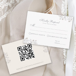 Elegante Beige Vintage Antwortkarte Begleitkarte