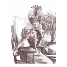 Elegante Belle-Epoque-Vintage-Mode-Dame