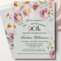 Elegante bemalte Blumenüberraschung zum 90. Geburt
