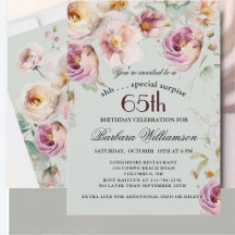 Elegante bemalte florale Überraschung zum 65. Gebu