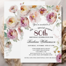 Elegante bemalte florale Überraschung zum 80. Gebu