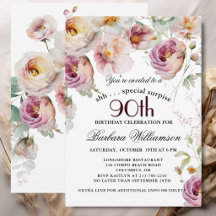 Elegante bemalte florale Überraschung zum 90. Gebu