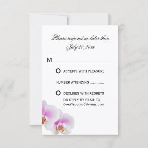Elegante bemalte Orchids UAWG Reply Cards RSVP Karte