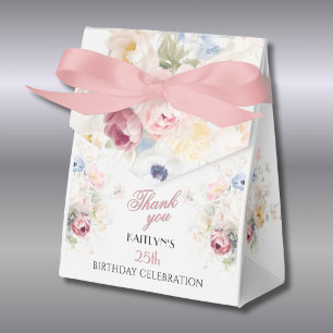 Elegante Bemalte Pinke Flora 25. Geburtstag Geschenkschachtel