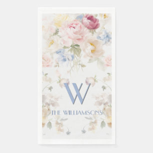 Elegante bemalte rosa Rose florale personalisiert  Serviette