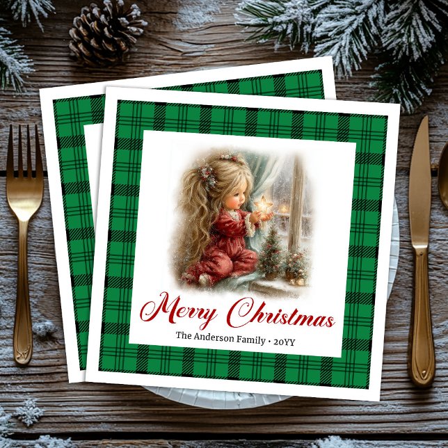 Elegante bemalte Winterlandschaft Servietten (Elegant Painted Illustration Winter Scene Napkins)