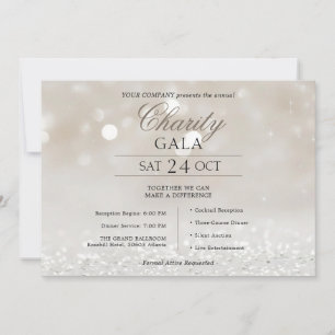 Elegante Benefizgala der Ivory Silk Company Einladung