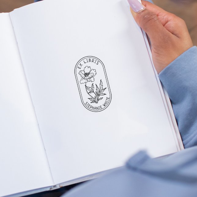 Elegante benutzerdefinierte Blume Ex Libris Gummistempel (Von Creator hochgeladen)
