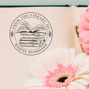 Elegante benutzerdefinierte Buchrunde Permastempel