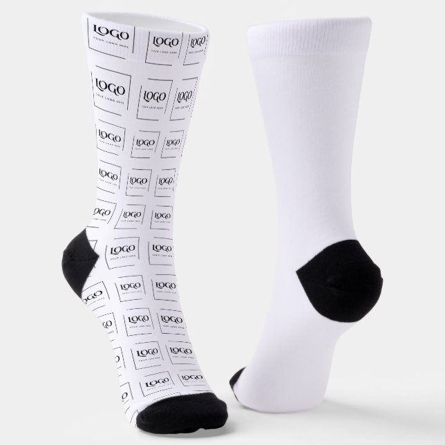 Elegante benutzerdefinierte Logo-Vorlage Socken (Gewinkelt)