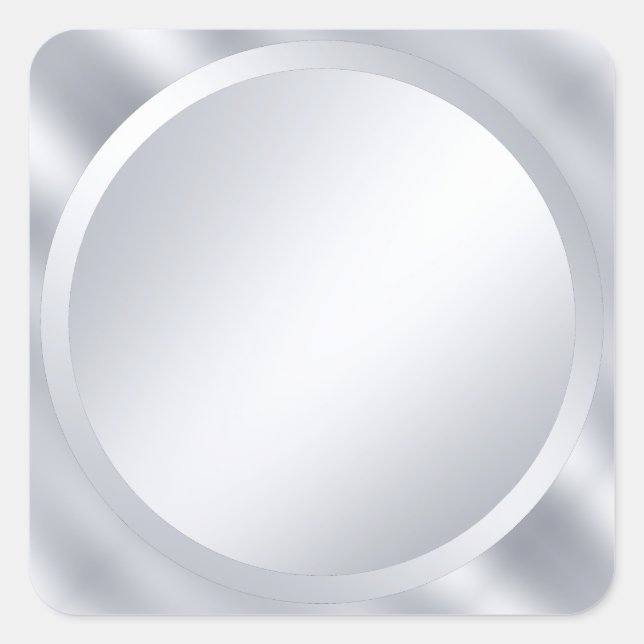 Elegante, benutzerdefinierte metallische Silber-Bl Quadratischer Aufkleber (Vorderseite)