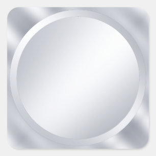 Elegante, benutzerdefinierte metallische Silber-Bl Quadratischer Aufkleber