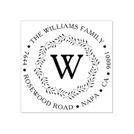 Elegante, benutzerdefinierte Mit Monogramm Rücksen Gummistempel