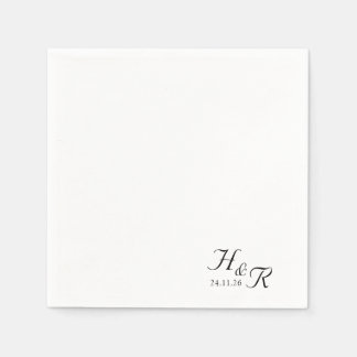 Elegante benutzerdefinierte Monogramm-Hochzeitstüc Serviette