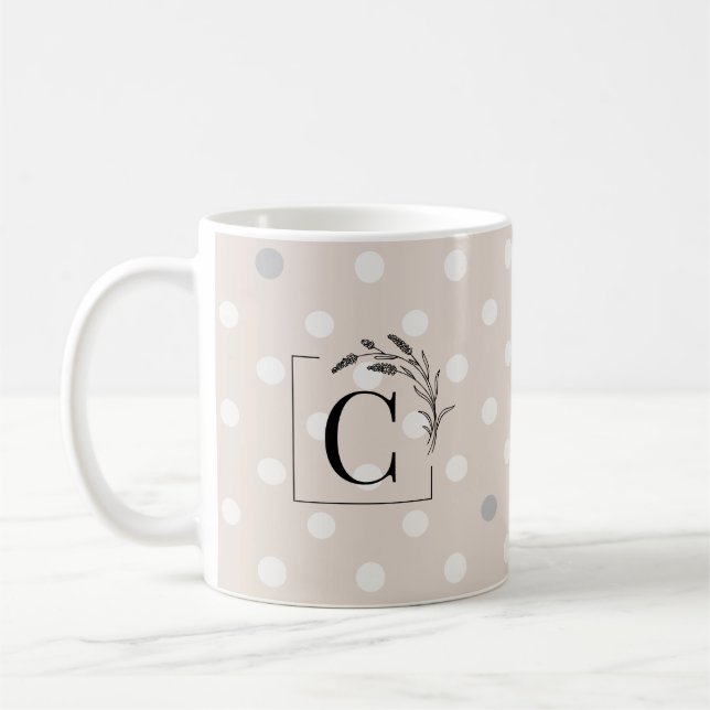 Elegante benutzerdefinierte Monogramm-Tasse - Gast Kaffeetasse (Links)
