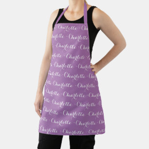 Elegante benutzerdefinierte Skriptlavender-chic-Mu Schürze