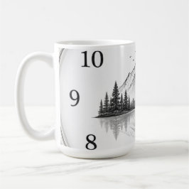 Elegante Berg-Natur-Uhr  Kaffeetasse