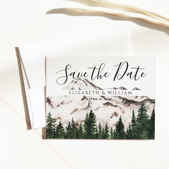 Elegante Berge Save the Date Postkarte (Von Creator hochgeladen)