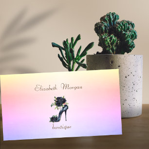 Elegante Beruflich High Heels Schwarze Rose Einfac Visitenkarte