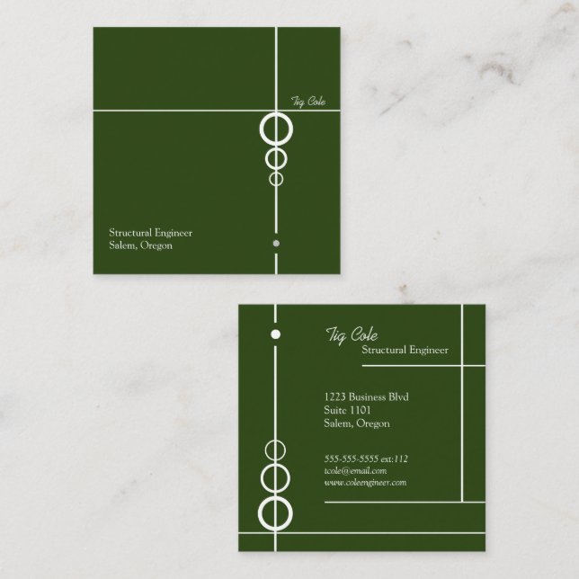 Elegante Beruflich Square Business Card Quadratische Visitenkarte (Vorne/Hinten)
